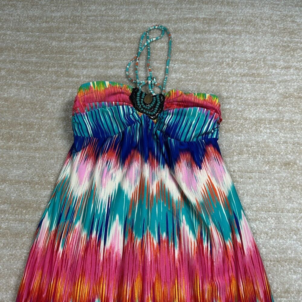 Heart Soul Dress Women S Multicolor Strapless Boho Beaded Empire Maxi
